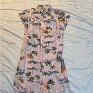 Old Navy Tropical Print Button-Up Dress